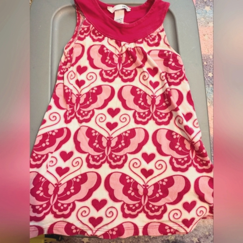 👉10/10$ Pink Butterfly Dress Vintage H&M